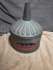 Vintage Delphos Galvanized Funnel Since 1898 Made In USA