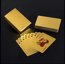 24k Gold Foil Poker Playing Cards With Matching Box