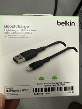 Lot Of 2 - Belkin Lightning/USB Data Transfer Cable caa001bt1mbk 3 foot