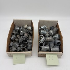 Lot of 102 EMT Conduit Fittings 3/4" and 1" Set Screw Connectors Couplings Zinc