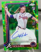 2025 Topps Chrome Update Grant Holmes Green Lava Lamp Auto RC 40/125 Braves