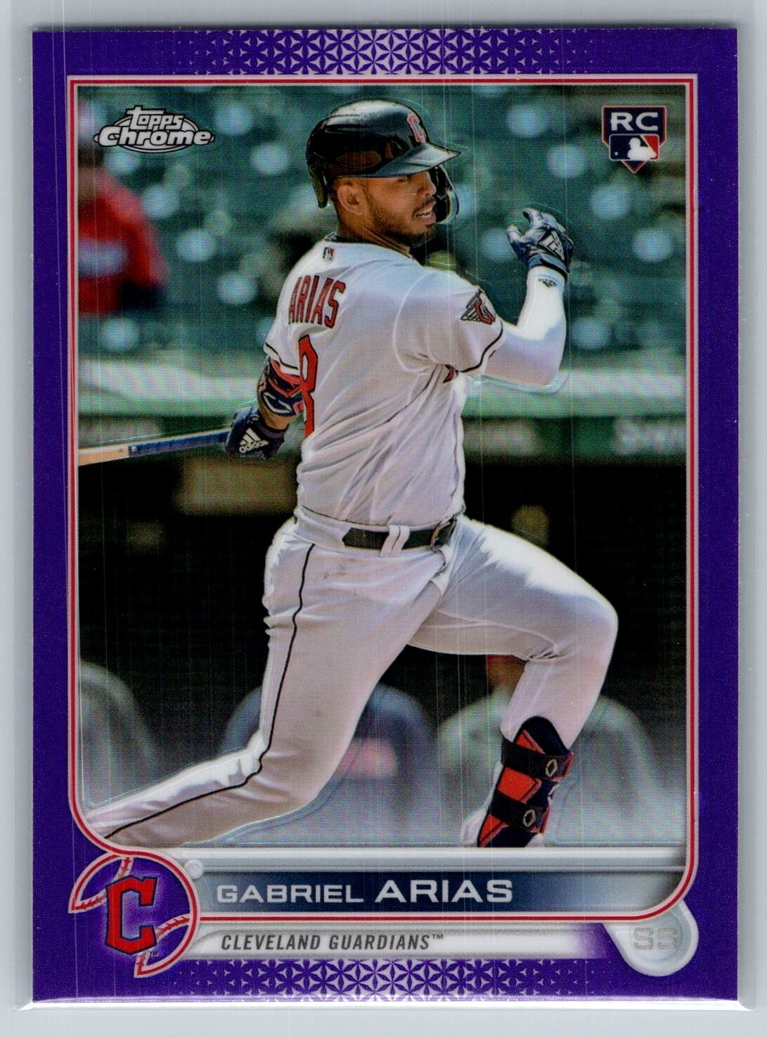 2022 Topps Chrome Update Purple Refractor #USC131 Gabriel Arias Guardians