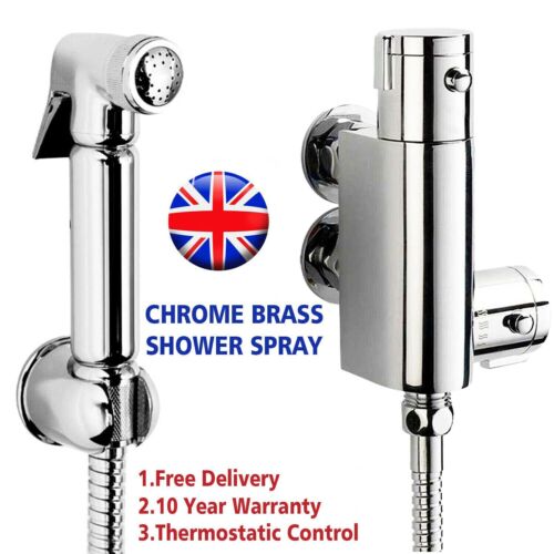 Luxury Bathroom Douche Bidet Toilet Thermostatic Valve Shower Spray Kit Chrome - Picture 2 of 11
