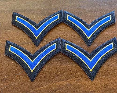 Hero’s Pride Military Private Rank 4 Chevrons in Blue and Gold New Open Item - Picture 3 of 9