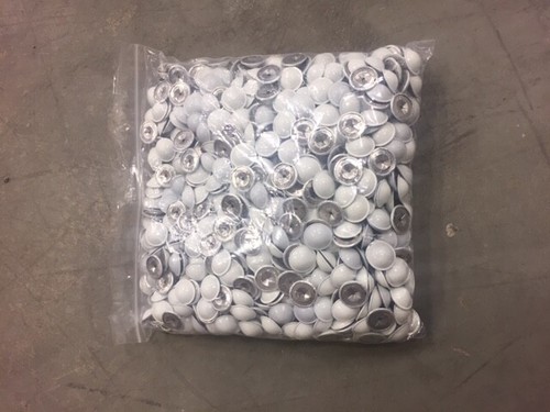 White Insulation Dome Caps, 12 Gauge, Aluminum, 1000/Bag - Picture 2 of 4
