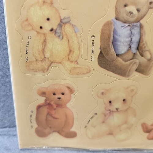 Hallmark 1989 Vintage Teddybär Stickerbögen 4 versiegelte Bären NOS - Bild 4 von 6