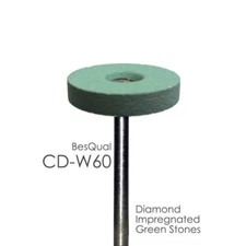 Dental Lab Diamond Green Stone BesQual CD-W60 Wheel for zirconia and porcelain