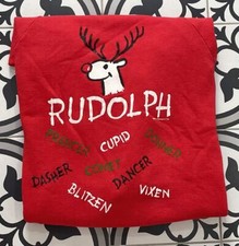 VTG Xmas Red Rudolph The Red Nosed Reinder Christmas 80s Sweatshirt XL