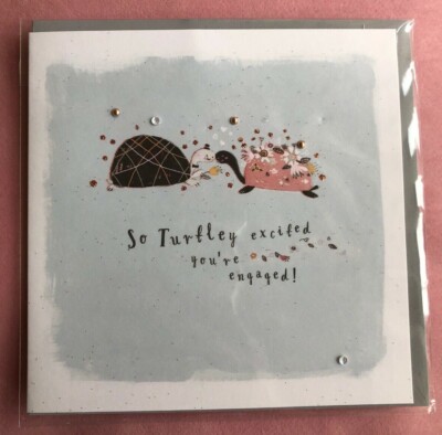Paperchase card engaged engagements turtles embellished Congratulations