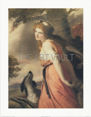 Adoration A Woman with Dog 1991 Art Print 22x28 in