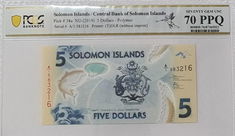 2019 SOLOMON ISLANDS 5 DOLLARS PCGS70 PPQ SEVENTY GEM UNC【P-38a】 - Image 3 of 4