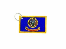 Keychain keyring embroidered embroidery patch double sided flag idaho usa