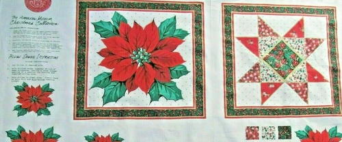Spectrix American Museum Pillow Panel Poinsettia & Cheater Block Panel Remnant - Picture 5 of 7