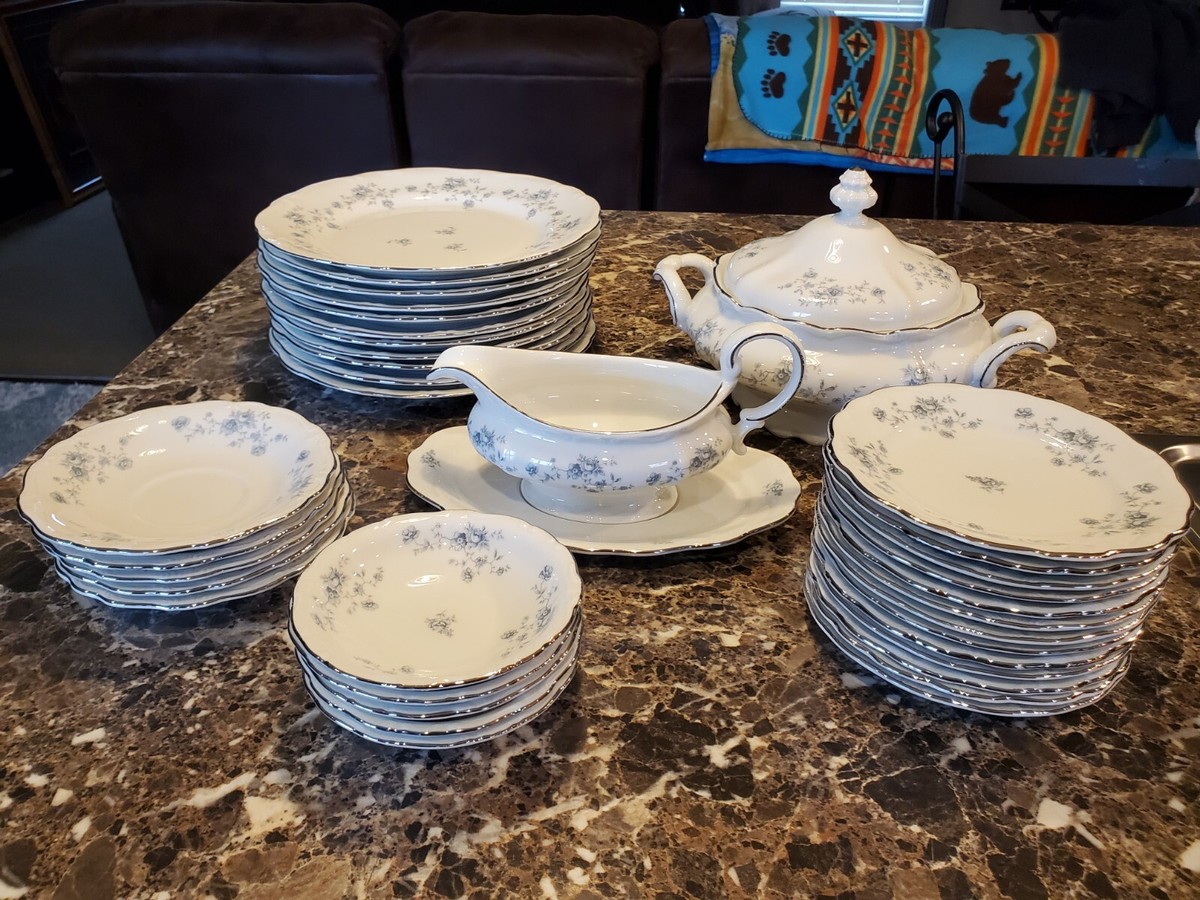 Johann Haviland Bavaria Germany Blue Garland 36 pcs READ