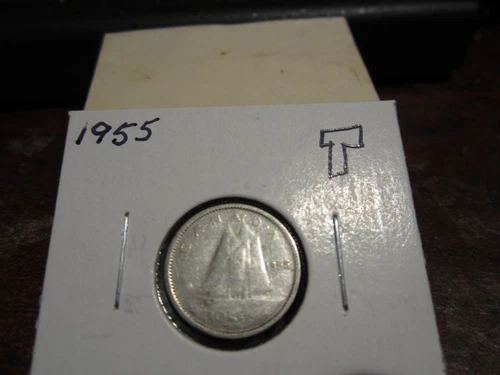 1955 - Canada - silver 10 cent coin - Canadian dime