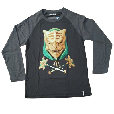 Fortnite Master Key Epic Games Black Gray Long Sleeve Shirt Boys 18/20 NWT  