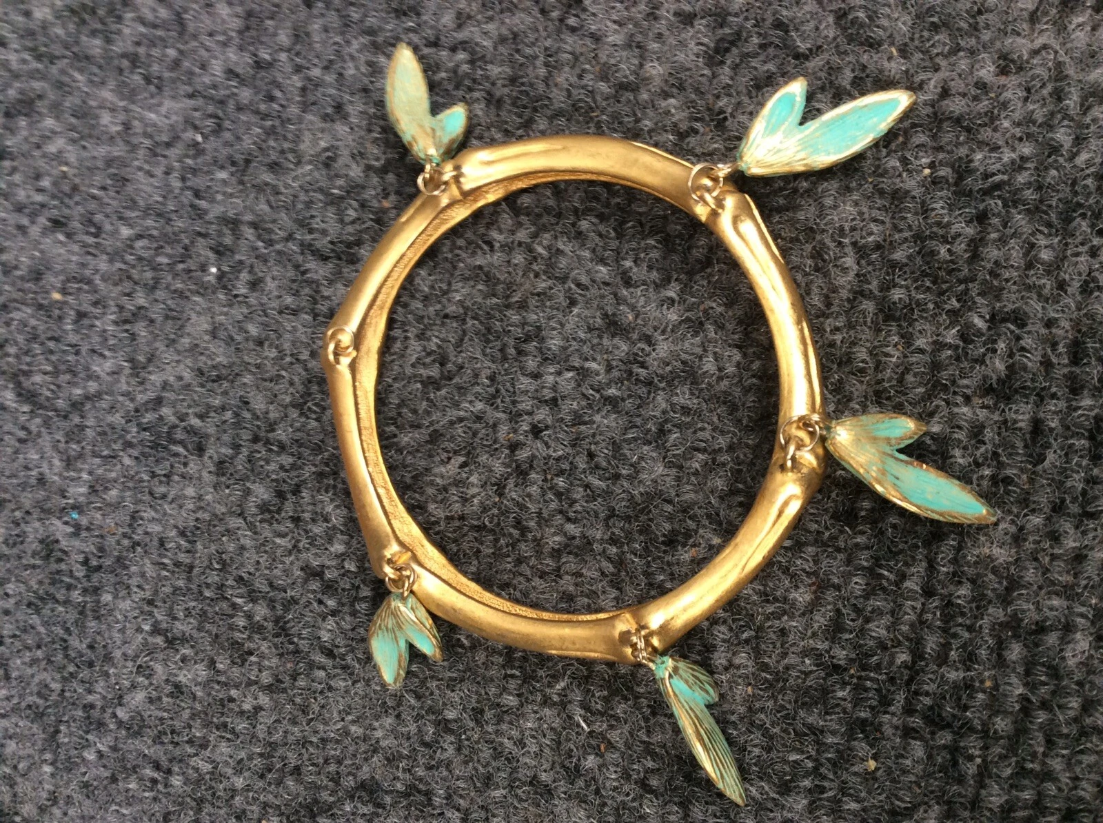 Braccialetto braccialetto vintage Givenchy Paris New York bambù tono oro vintage