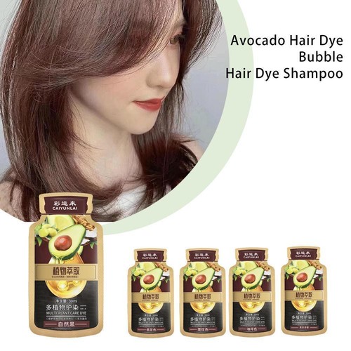 Avocado Hair Dye Bubble Hair Dye Shampoo Natural Plant 10pcs*30ml Hair B7H6 - Picture 2 of 23