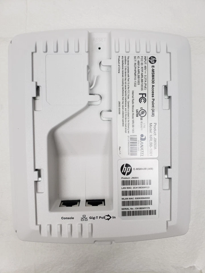 SIN SOPORTES HP E-MSM430 PoE Punto de Acceso AM J9650A MRLBB-1001 Radio Doble 5ghz Foto 2 de 4