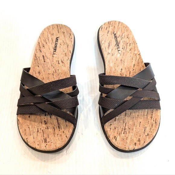 MERRELL sandali donna Around Town Arin slide slipper marroni con cinturino taglia 7