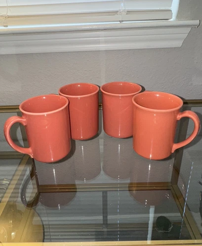 Corelle By Corning - Coral/ Salmon Coffee Mug 8oz, Set of 4