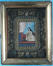 Klosterarbeit S.Clara Monstranz Putti Reliquien süddeutsch Österreich Alpen~1750