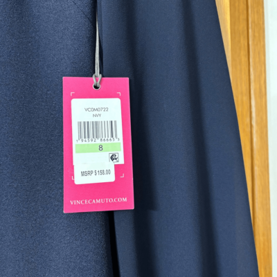 Vince Camuto Chiffon Sleeve Sheath dress Navy blue size 8 new | eBay