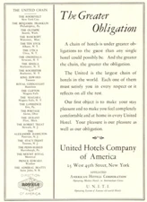1926 Cornell University Cornellian United Hotels Company of America  Print Ad