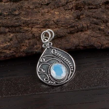 Beautiful Milky Opal Gemstone 925 Sterling Silver Pendant Handmade Women Jewelry