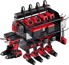 Power Tool Organizer with Charging Station, 3-Layer, 8 Outlets, Cordless Drill H