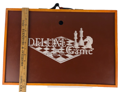 Deluxe Vintage Game Collection Wood Chess & Checkers Backgammon Etc. Game Set - Picture 2 of 12