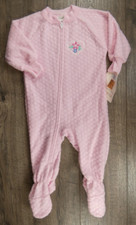 Baby Girl Clothe New Vintage Carter's 6-12 Month Fleece Quilted Heart Sleeper