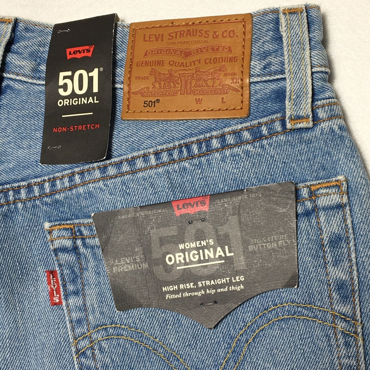 Levis Premium Womens 501 Jeans Tag Size 27x30 High Rise Straight