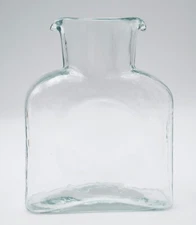 Blenko Handcrafted Clear Glass Open Water Bottle Vase - Made in USA