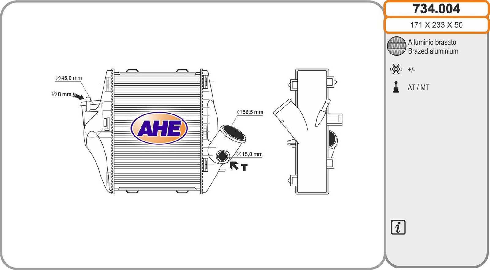 Intercooler Smart Fortwo 0.8 CDi refroidisseur d'air pour optimiser le rendement turbo