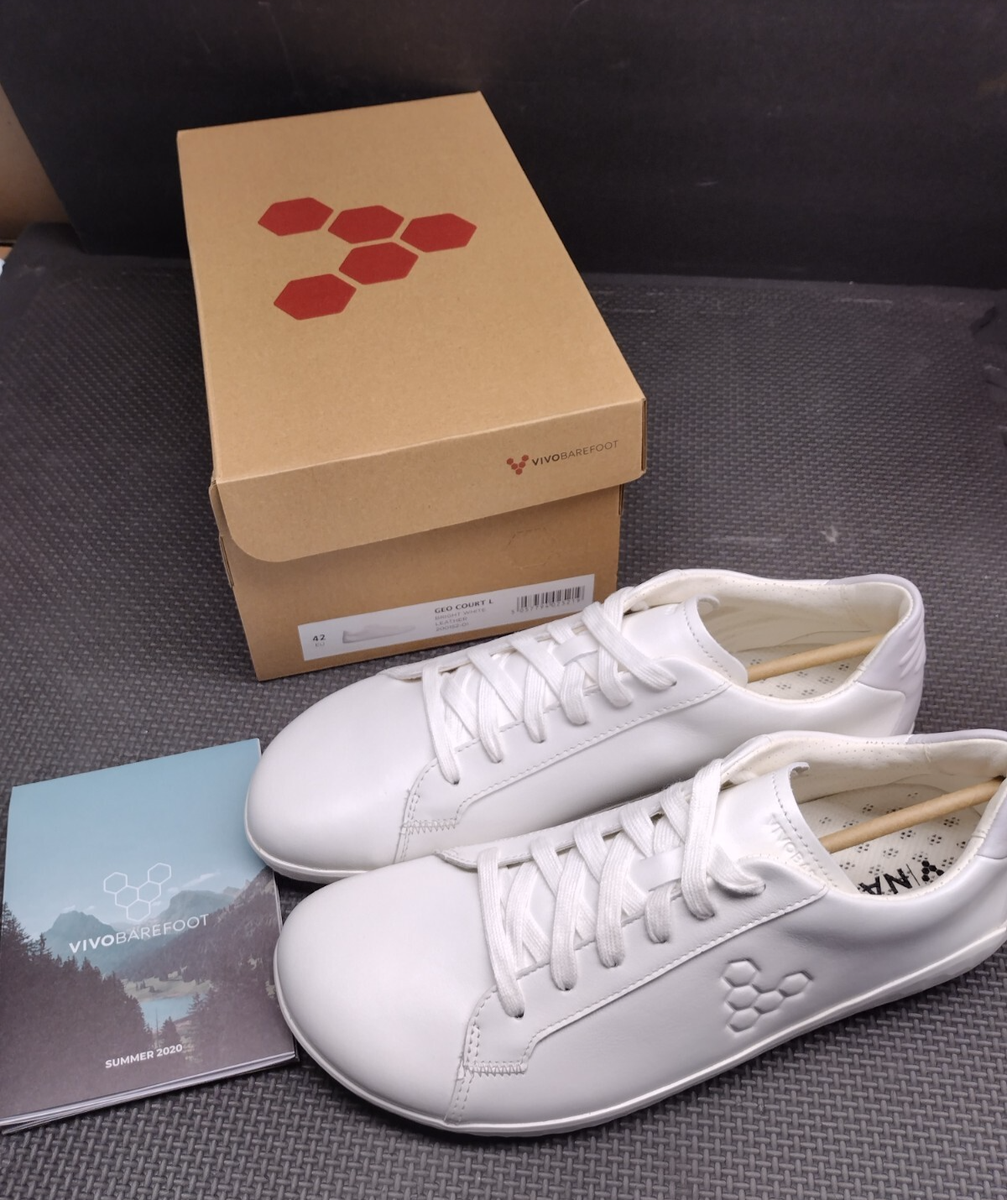 Vivobarefoot Geo Court Minimalist Leather Sneaker White 200152