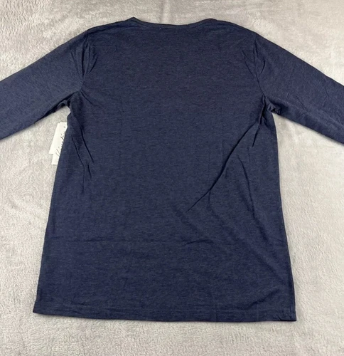 Kinetix Mens Navy Blue heather henley long Sleeve shirt size small image 7