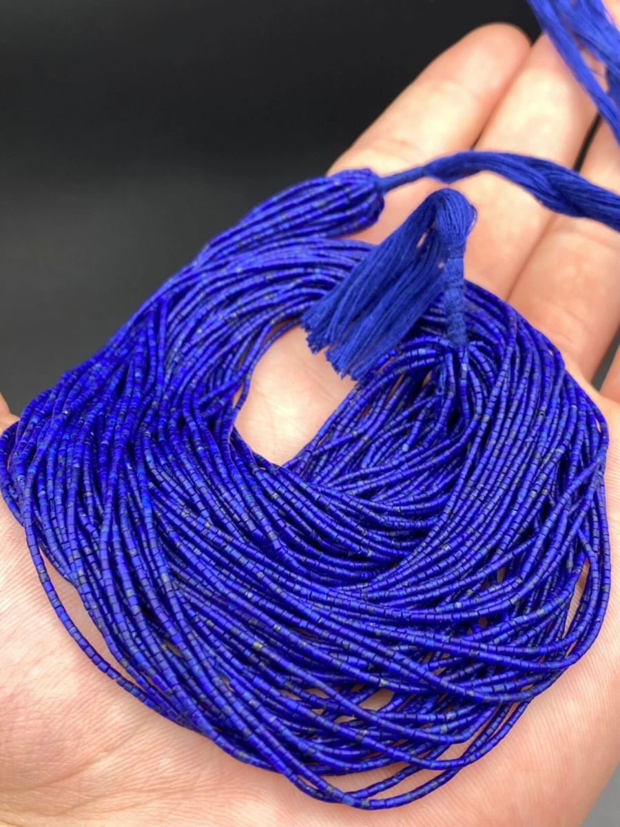 Natural Lapis lazuli 50 string lot 1mm top quality handmade from