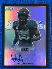 Will Anderson 2020 Leaf Metal All-American Bowl Black Auto RC Alabama Texans
