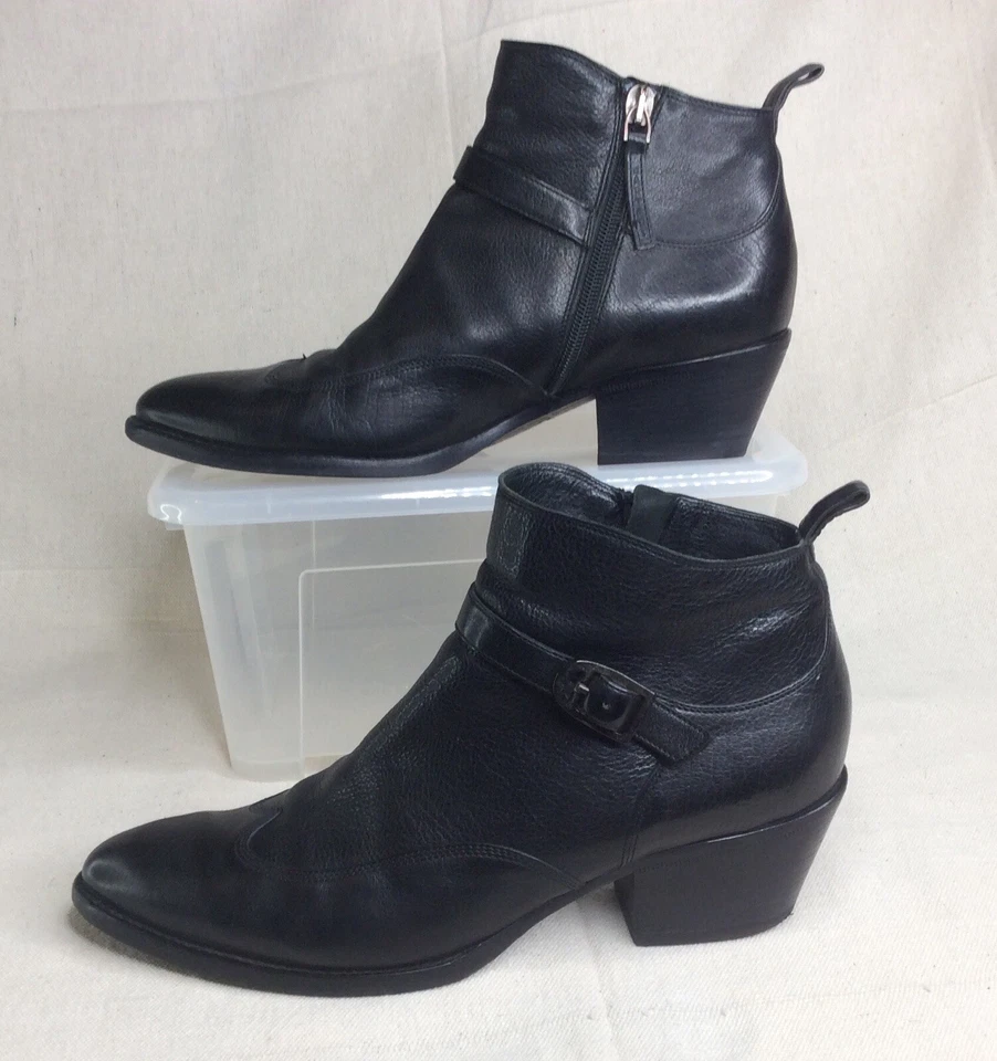 Botines SARTORE Cuero Negro Talla 40 Tacón Alto Foto 4 de 4