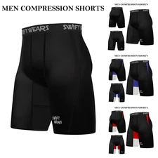 Mens Compression Boxer Shorts Base layers Sports Briefs skin fit gym pants YOGA