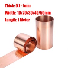 T2 Copper Sheet Strip 0.1-1mm Thick 10/20/30/40/50mm Width Flex Pure Copper Plat
