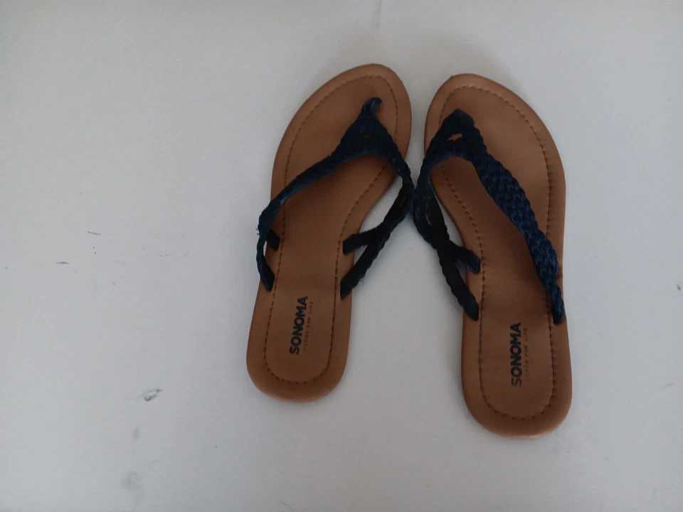 SANDALIA MUJER AZUL MARINO TEJIDA CHANCLAS de SONOMA talla 10 Foto 4 de 4