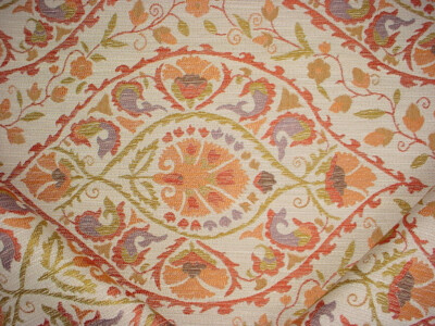 11-3/4Y Kravet Couture 32800 Carnelian Red Brocade Drapery Upholstery Fabric