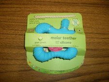 Green Sprouts Molar Teether- Silicone-Soothes  Massages Gums  Teeth-Blue