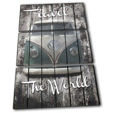 Shabby Chic Camper Vintage TREBLE CANVAS WALL ART Picture Print