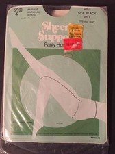Vintage Sheer Support Pantyhose Off Black Size A Famous National Brand Irregular