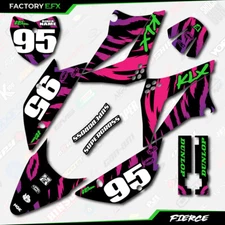 Black Retro Fierce Graphics Kit fits Kawasaki KLX110 10-24 Decal Sticker KLX 110