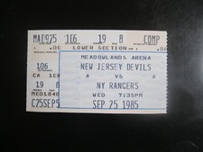 1985-86 New Jersey Devils vs New York Rangers Ticket Stub 9/25/85