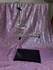 PATIKIL 16&rdquo; Laboratory Retort Stand Set Flask Clamp & 2 Ring Clamps Black